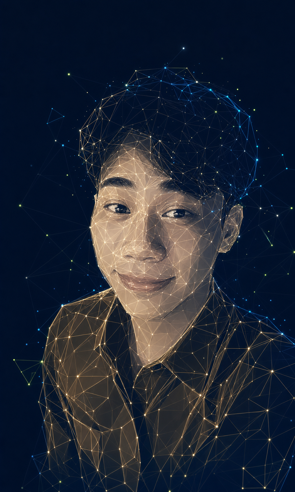 Abstract connected-line portrait of Gia Huy